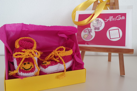 Geschenkbox Bébéfinkli Smiley pink 